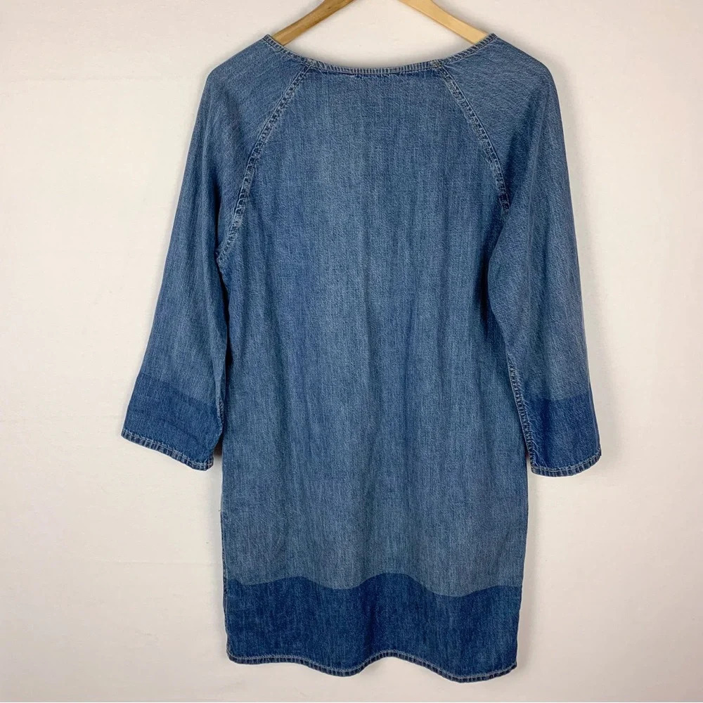 Lauren Ralph Lauren Lace Up Denim Shirt Dress - Picture 2 of 6